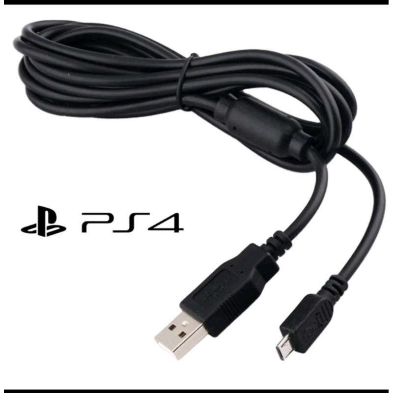 Cabo carregador controle PS4 Playstation 4 play 4 com filtro V8 micro USB carregamento rápido. Mede 1.80cm caixa azul