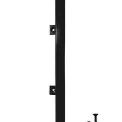 Puxador Rústico Barra Chata 30cm Para Porta - Preto - Alfer