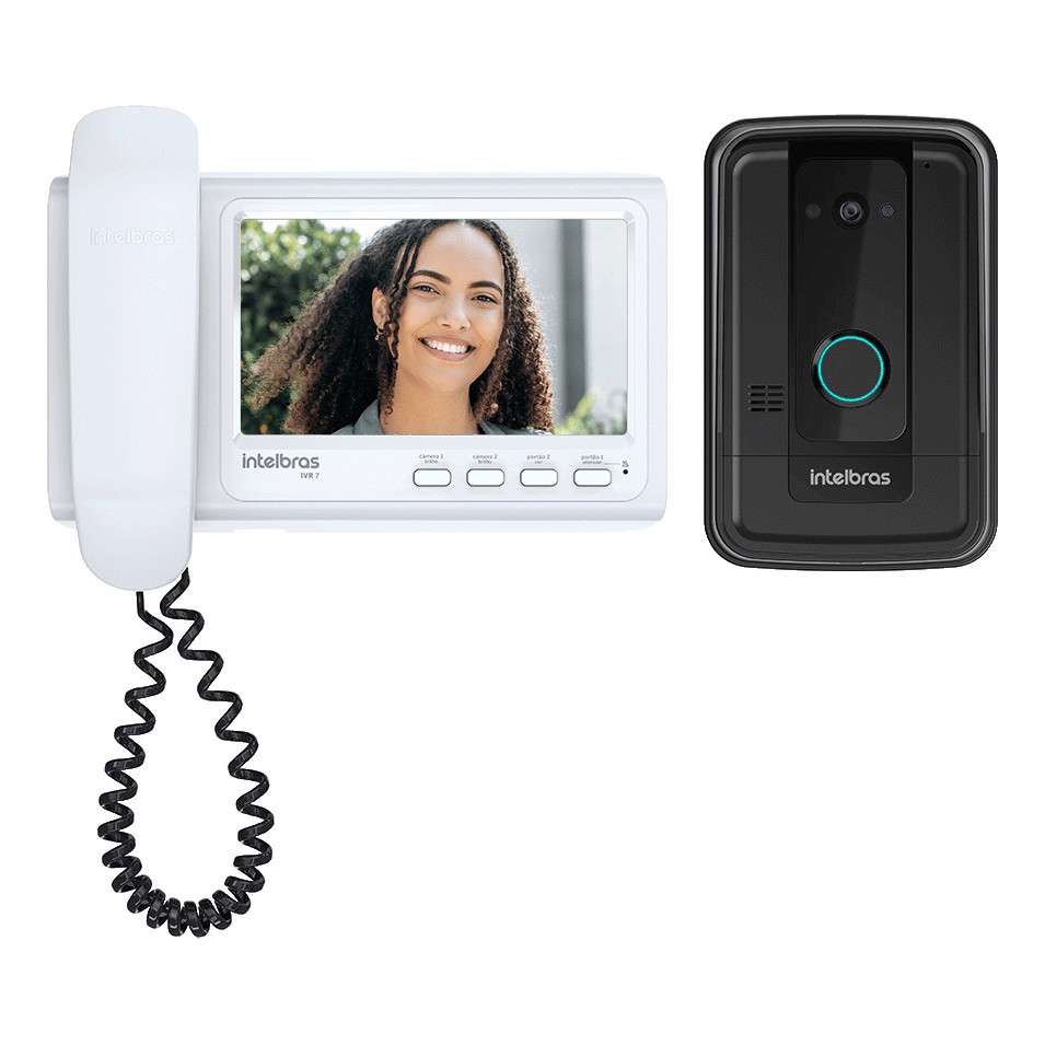Vídeo Porteiro Residencial tela 7" IVR 7 Intelbras com monofone