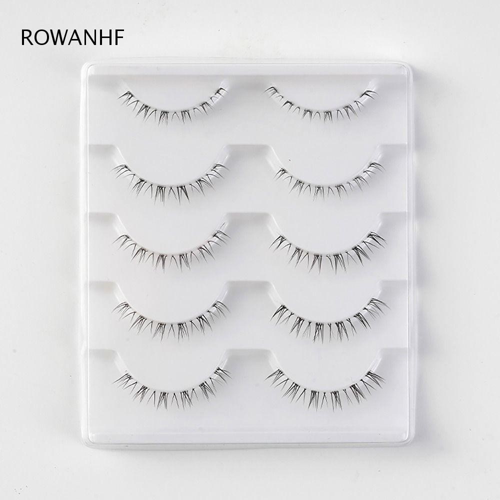 ROWAN 5pairs Pestanas Inferiores , Extensão De Inteiras Pequeno Diabo Inteiro , Hastes Transparentes Naturais DIY Fake Lashes Beauty De Uma Peça