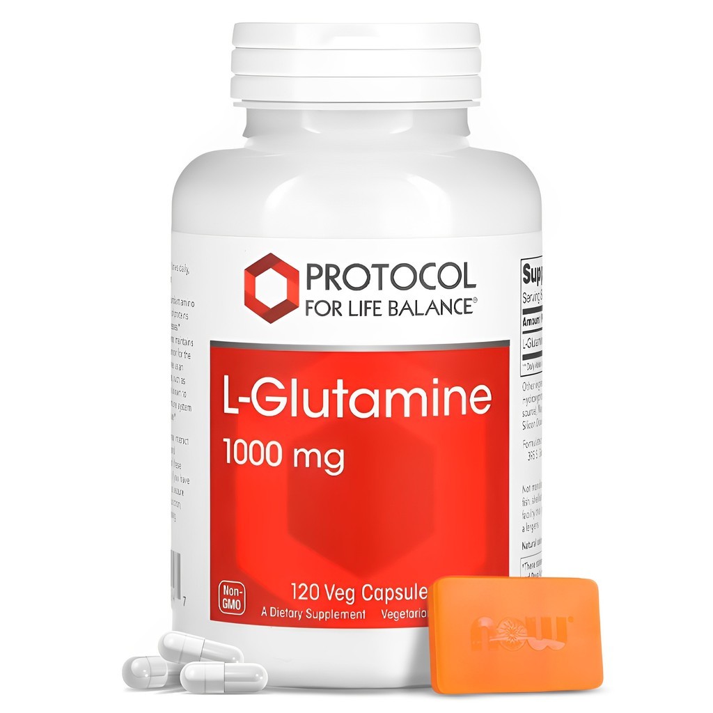 L-glutamina 1000mg Protocol 120 Cáps + Porta Cápsulas