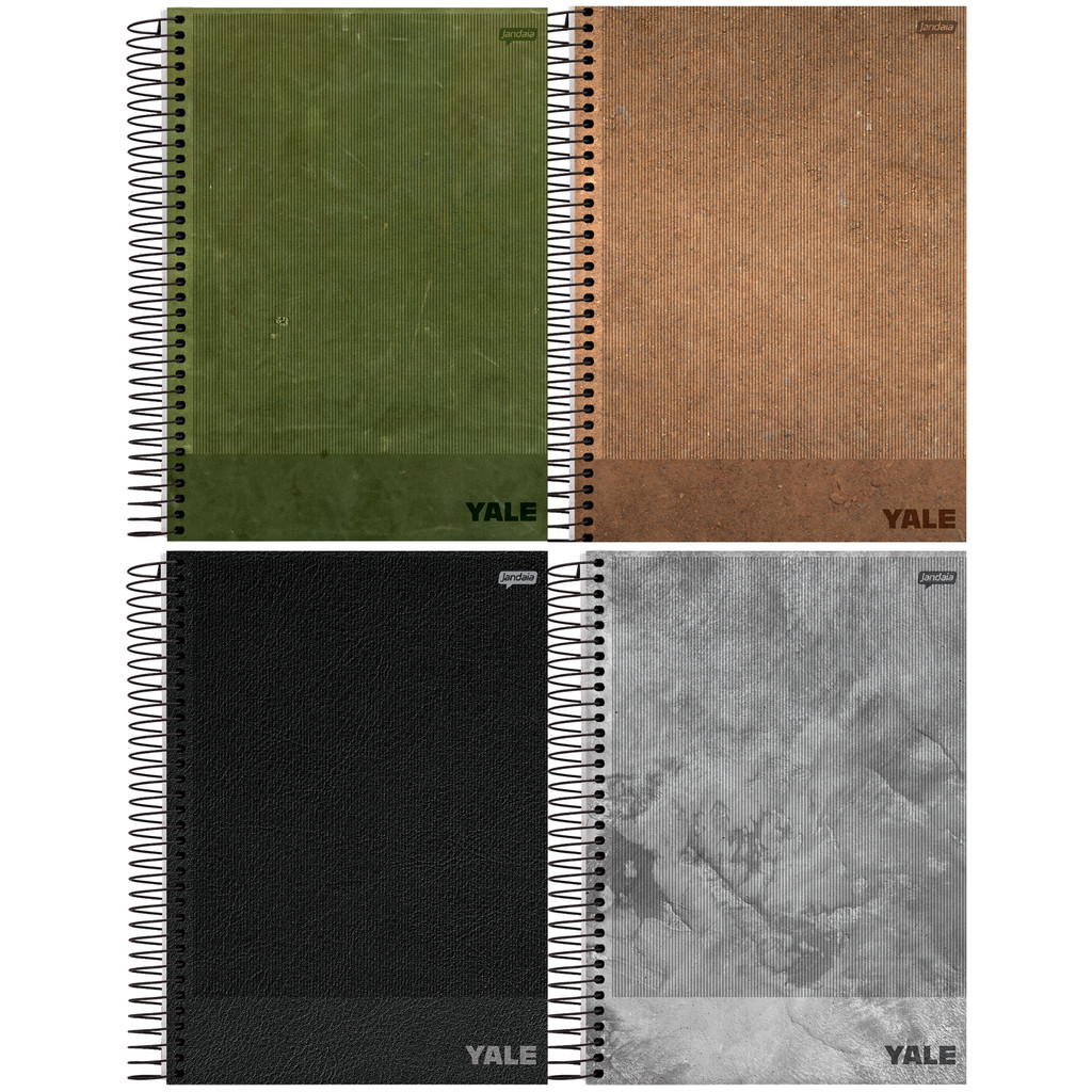 Kit 5 Cadernos Espiral 1/4 Pequeno 80 Folhas Capa Dura 14x20cm Yale Masculino Jandaia Capas Sortidas em Oferta na Shopee