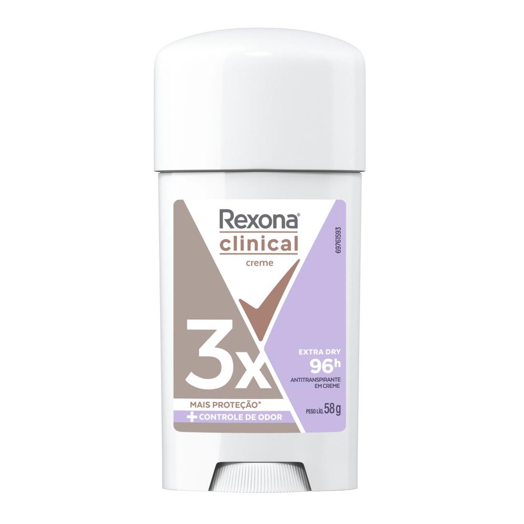 Desodorante Antitranspirante em Creme Rexona Clinical Extra Dry 58g — imagem 2 de 2