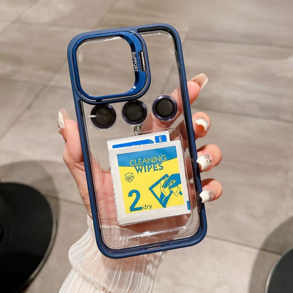 Support - Capinha Capa Premium Com Tampa Suporte Oca na Câmera e Kit de Lente Proteção de Câmera iPhone 11