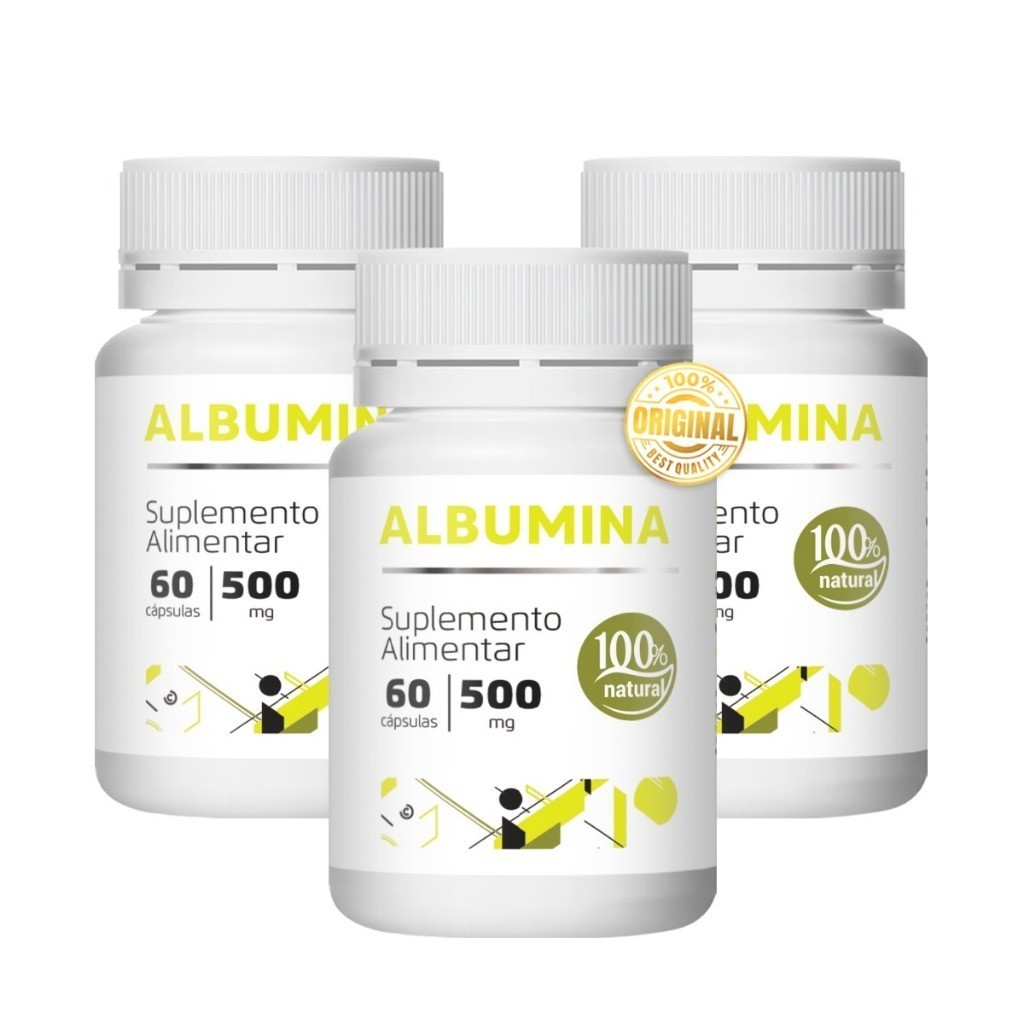 Combo 3x Albumina c/60 cápsulas 500mg