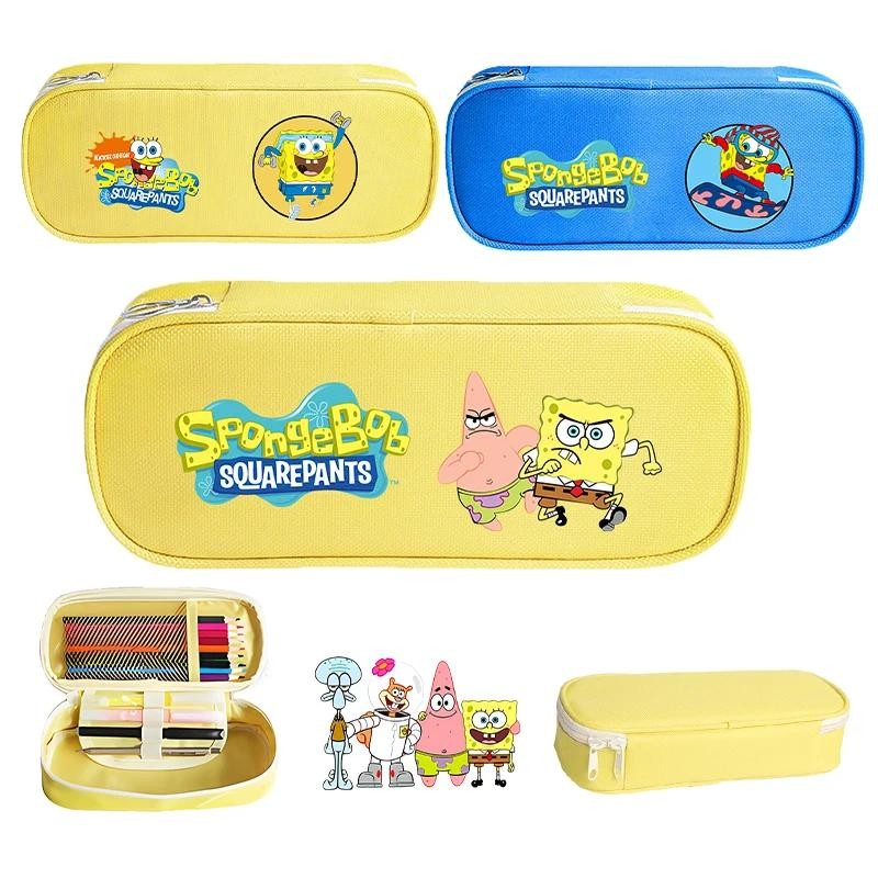 Bob Esponja Estudante Dos Desenhos Animados Anime Papelaria Bolsa Cor Impressa Zíper Armazenamento Lápis Caixa em Oferta na Shopee