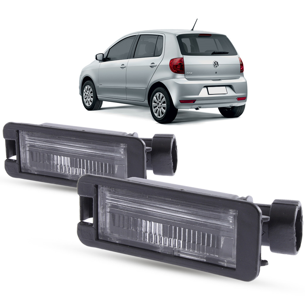 Par de Lanterna Luz de Placa + Soquete Volkswagen Fox 2003 a 2014 Gol G4 2005 a 2014