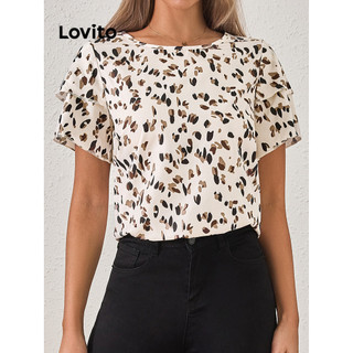 Lovito Blusa casual Ditsy floral com babados para mulheres LBL15308 em Oferta na Shopee