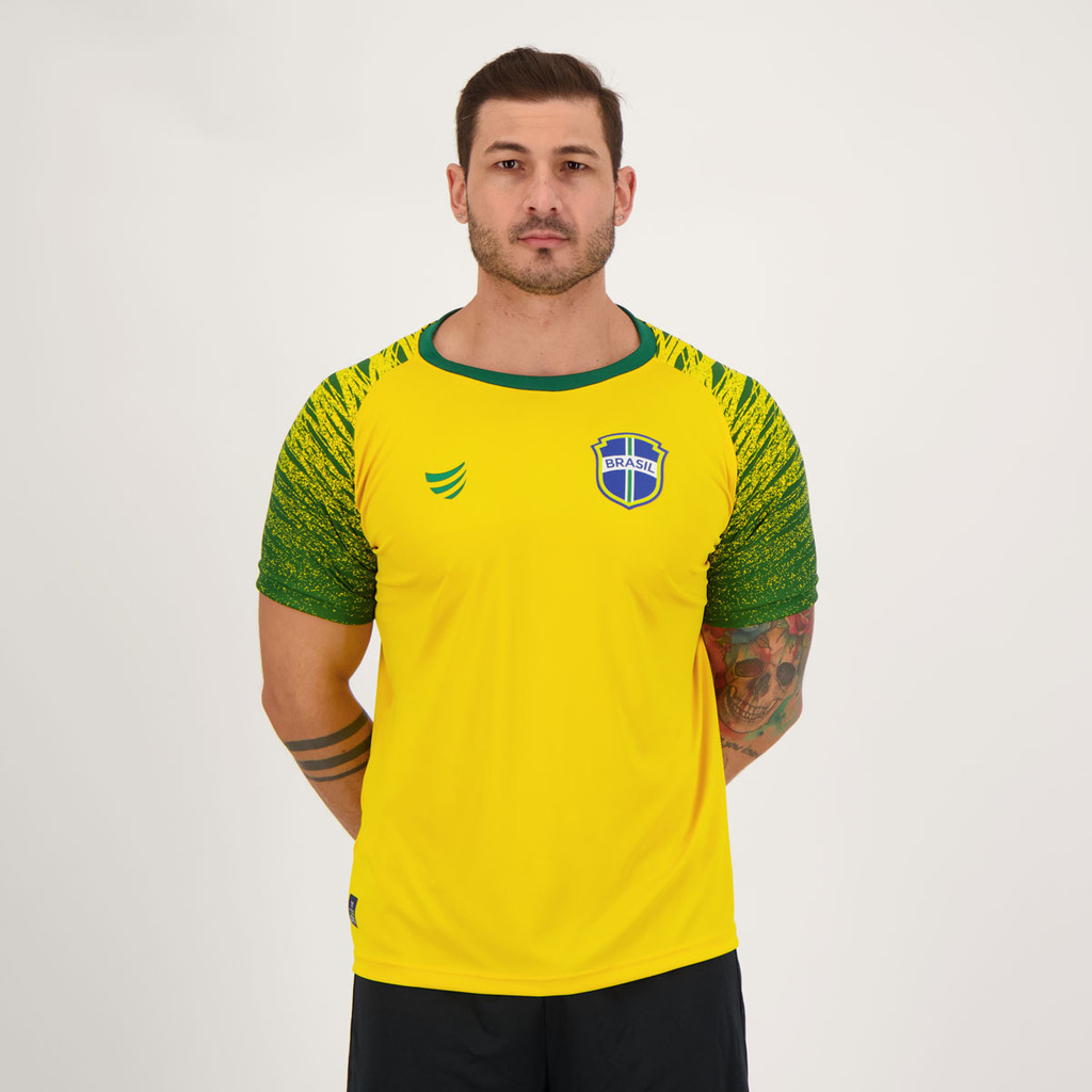 Camisa Super Bolla Copa Trivela Brasil Amarela em Oferta na Shopee