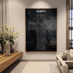 Quadro Decorativo 110x70cm Salmo Hall da Luxo Sala Quarto Casa Decoração De Parede Mdf Adesivo