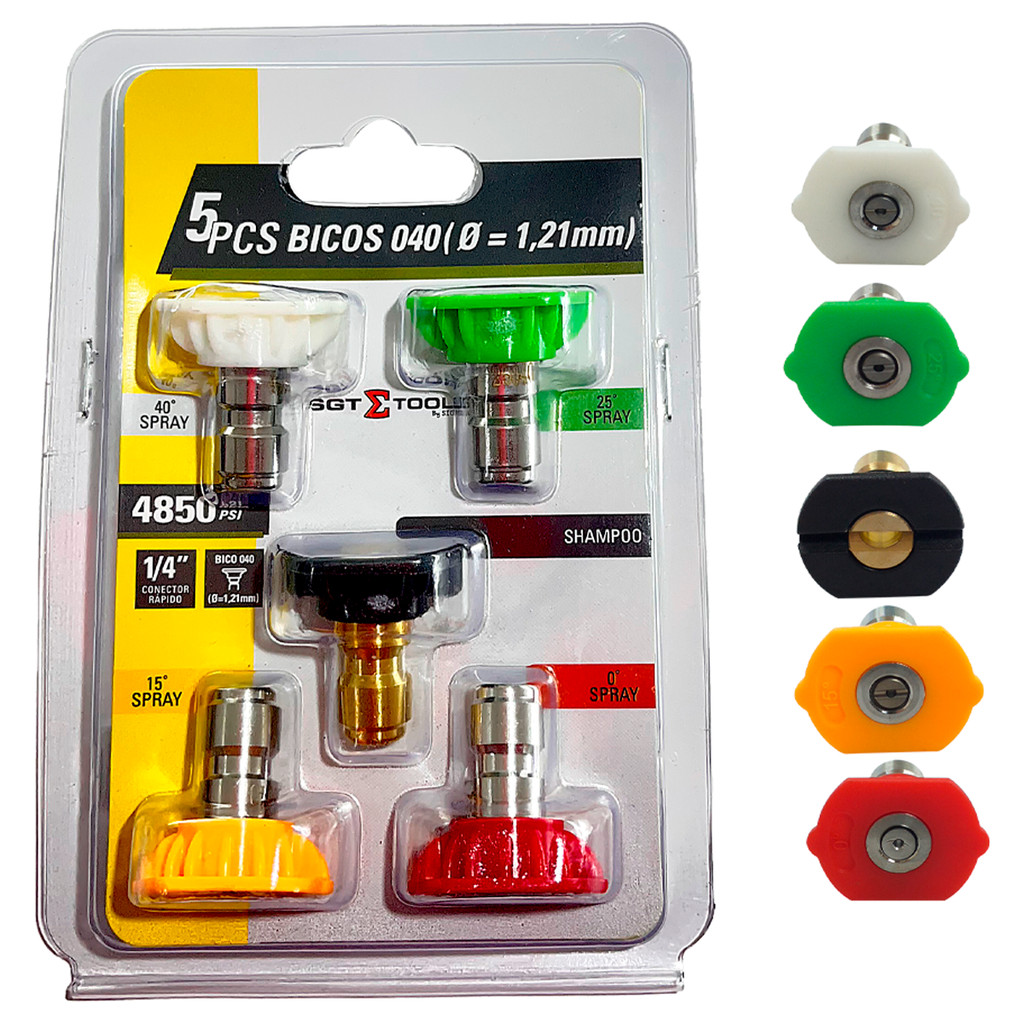 Jogo De Bicos Para Lavadora 040 DIAM De 0 A 1,21mm Engate Rápido Profissional - Home & Living