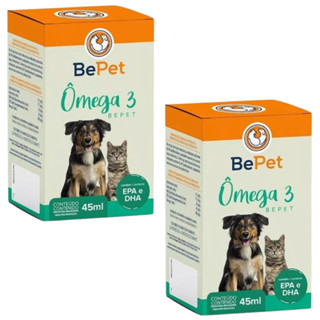 Kit 2 Suplemento Omega 3 Cão e gato Omega 3 Bepet 45ml em Oferta na Shopee