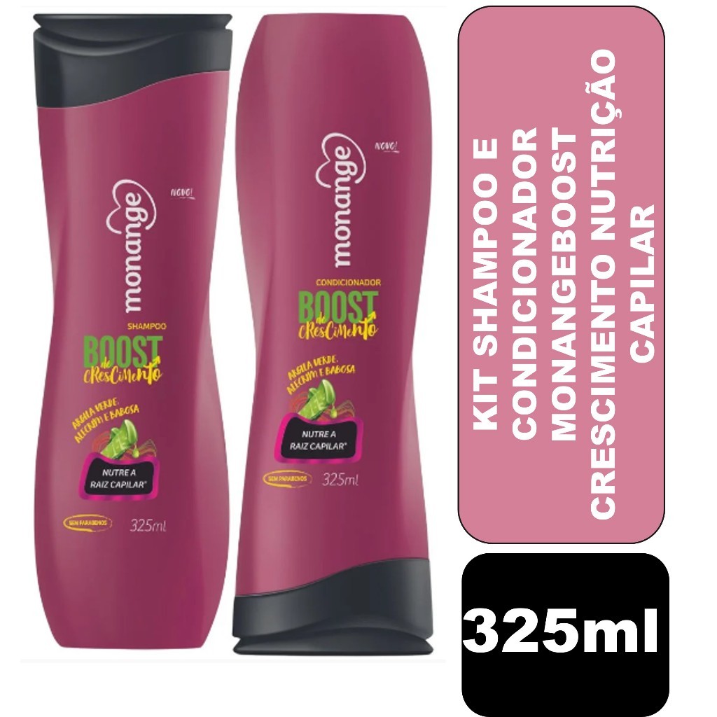 Kit Shampoo E Condicionador Boost Crescimento Nutrição Capilar Monange em Oferta na Shopee
