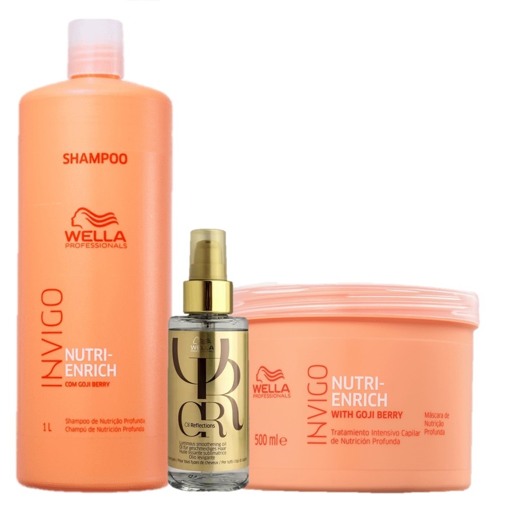 Kit Wella Professionals Invigo Nutri Enrich Reflections Cuidado Capilar Diario (3 Produtos) em Oferta na Shopee