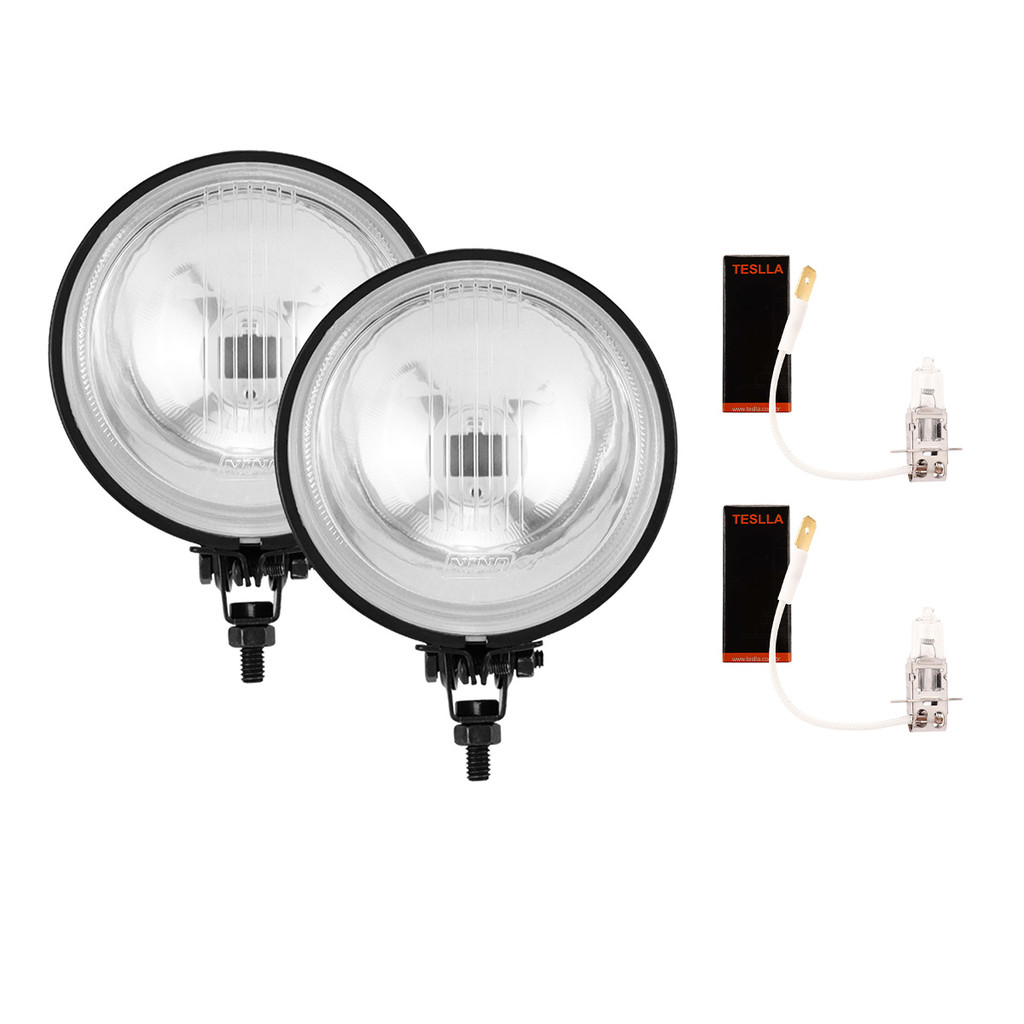 Kit Par Farol Auxiliar Milha Redondo Universal + Lâmpada H3 12v em Oferta na Shopee