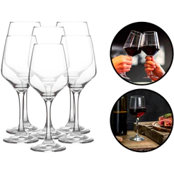 Conjunto De Taças Em Vidro Transparente Para Vinho 6 Unidades Capacidade De 360ml Flux