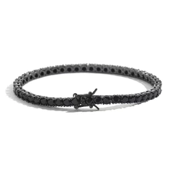 Pulseira de tênis preta europeia americana Hip Hop joias 3mm4mm5mm