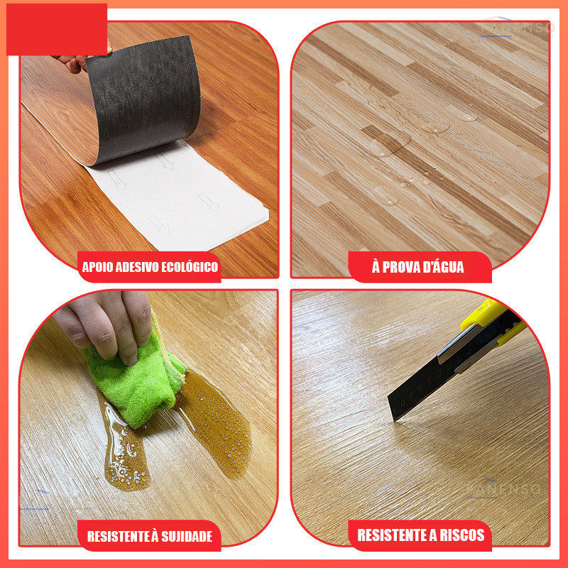 12/18/36 pc Piso Painel Revestimento Vinílico Adesivo Lavável Madeira 91,4x15,2cm