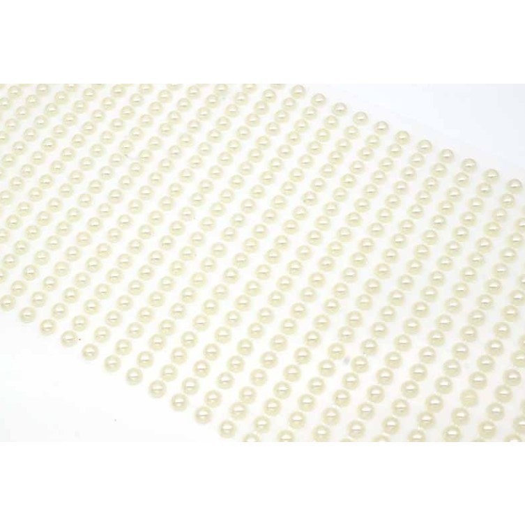 Imagem KIT 12 Cartela Adesivo Strass e Meia Pérola 4mm, 5mm, 6mm, 8mm, 10mm Para Artesanato Cor Marfim Decoração