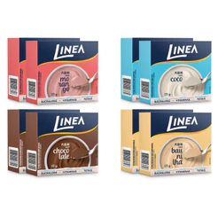 Kit 8 Pudins Linea Sabores Baunilha, Coco, Chocolate e Morango