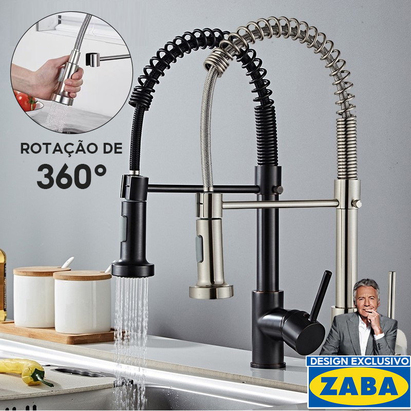 360° Torneira Cozinha Gourmet Misturador Ducha Duo Spray Preto Torneiras Extraíveis Premiu...