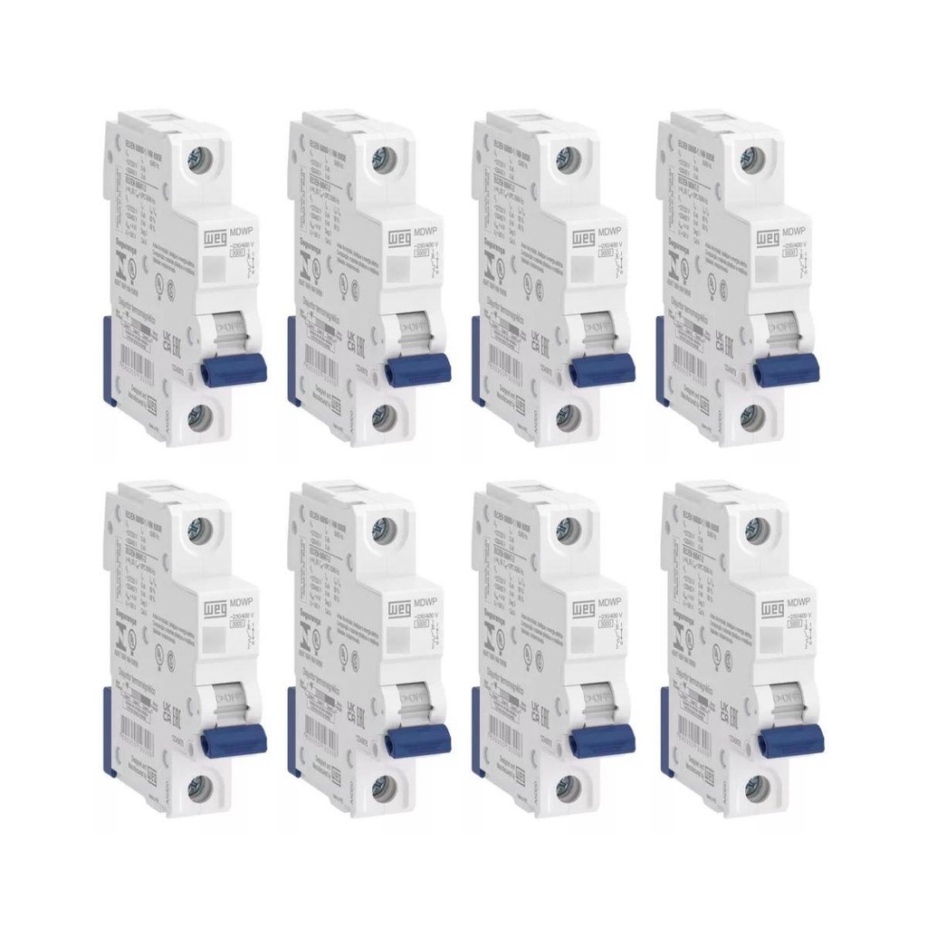 KIT 8 UNIDADES - WEG DISJUNTOR UNIPOLAR DIN 32A (MDW-C 32A 1 POLO)