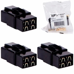 Kit 03 Conector 4 Vias Technoise Com Trava Macho E Fêmea Som