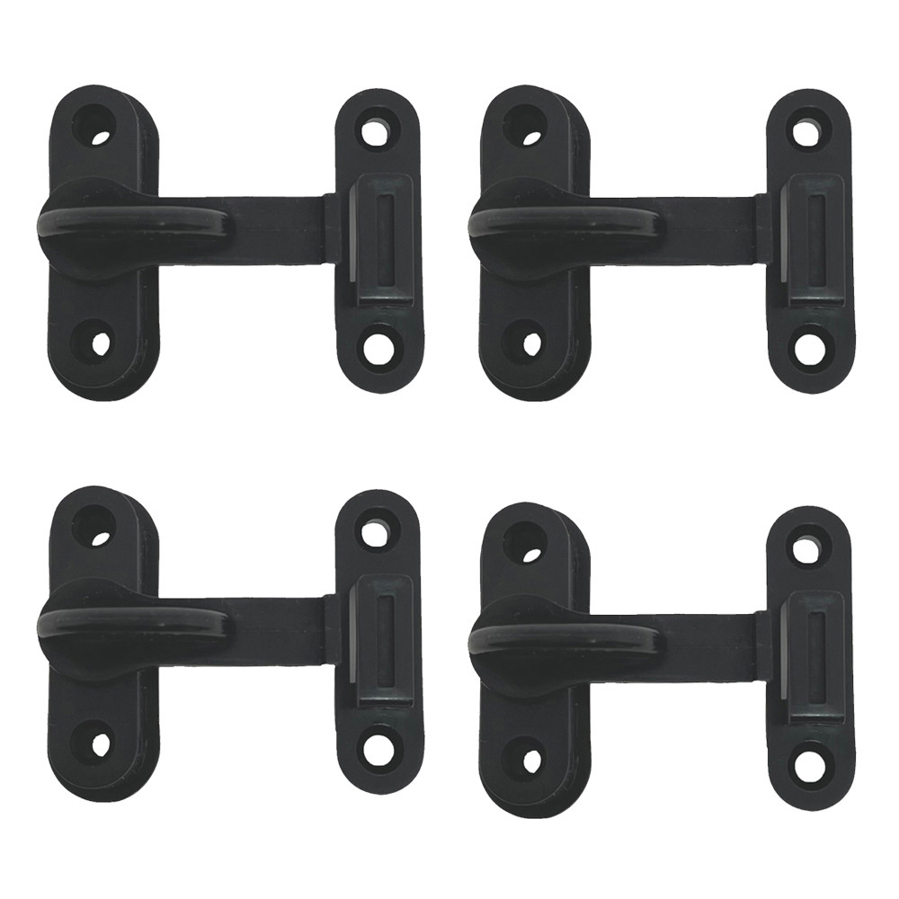 Kit 4 Tranqueta Trinco PVC P/ Porta Sanfonada Janela Preto