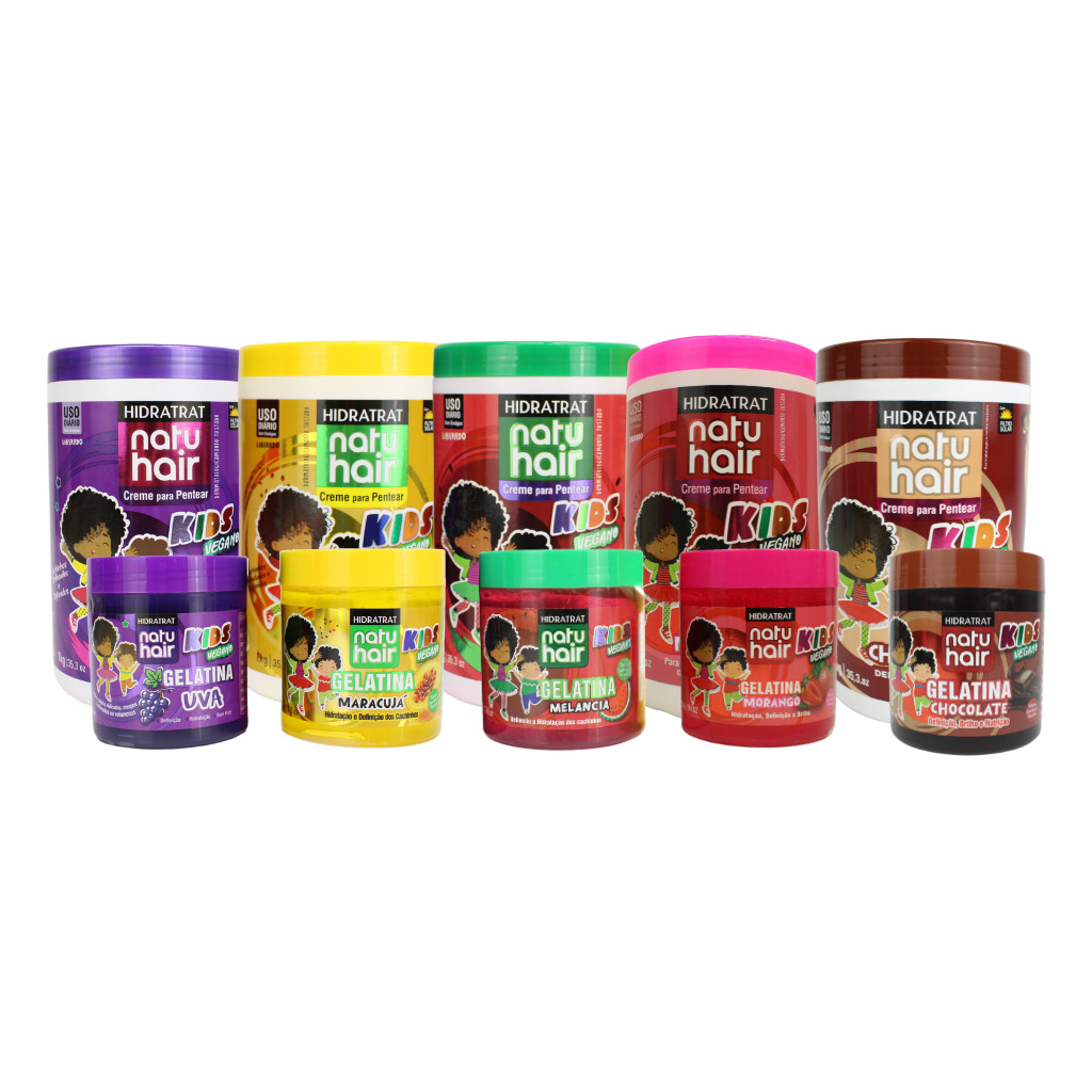 Kit Uva + Maracujá + Melancia + Morango + Chocolate Kids Vegano Natuhair