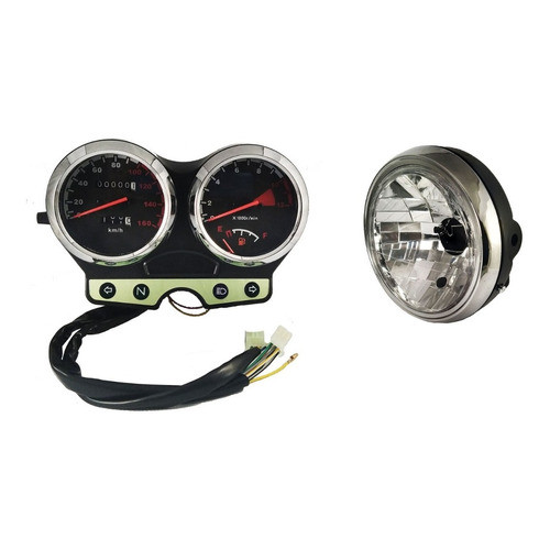 Painel Suzuki Yes 125cc Odometro + Farol Completo Aro Cromado Suzuki Yes125 2005 2006 2007 2008 2009 2010 2011 2012 2013