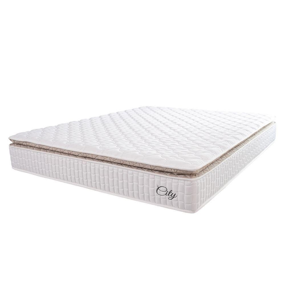 Colchão Casal Molas Ensacadas City Pillow Top 138x188x23cm Branco-bege Hellen Branco-bg em Oferta na Shopee