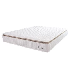 Colchão Casal Molas Ensacadas City Pillow Top 138x188x23cm Branco-bege Hellen Branco-bg