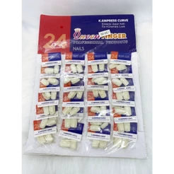 CARTELA GRANDE de Unhas Postiças Tips Quadrada Transparentes/Bege Cartela Com 24 Pacotes