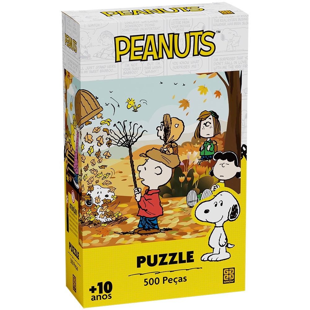 QUEBRA CABEÇA PEANUTS SNOOPY 500 PEÇAS GROW PUZZLE QUADRINHOS CHARLIE BROWN MINDUIM CACHORRO AMIGOS em Oferta na Shopee