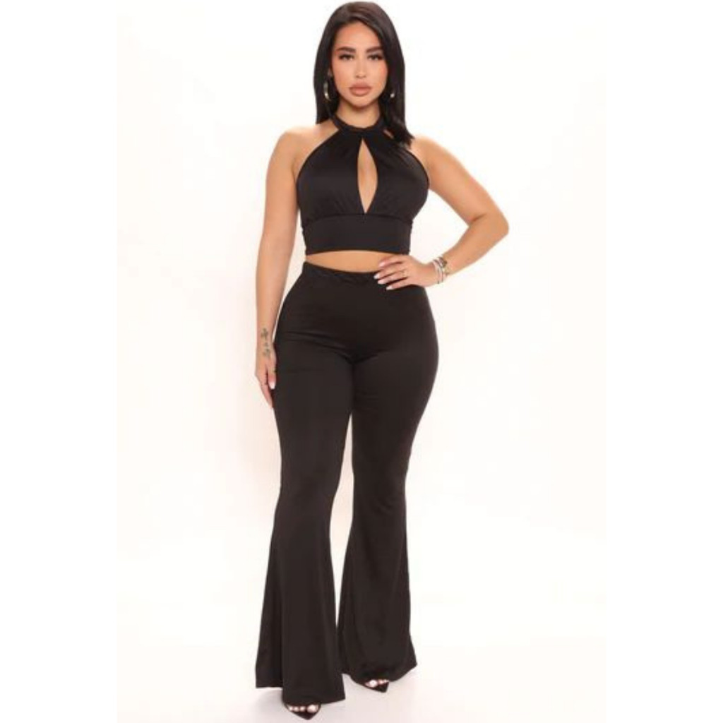 Calça Legging Flare Plus Cotton Jeans Fake Com Bolso Do P ao G3