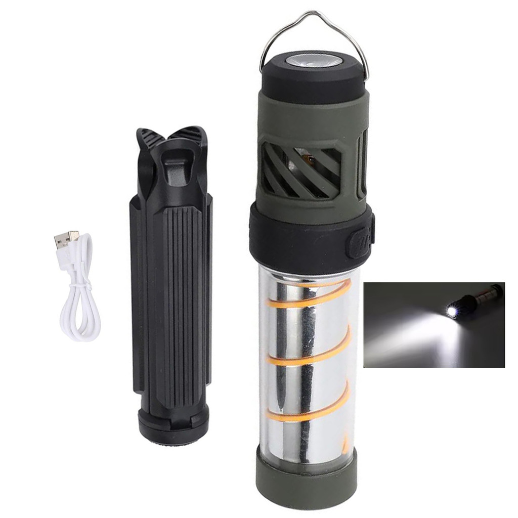 Lampada Repelente Afasta Mosquito Inseto Lanterna LED USB Bateria Recagerravel Tripe Lazer Acampamento Pesca Ar Livre