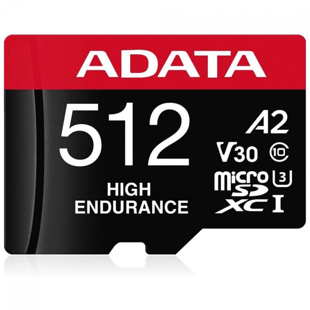 Cartão De Memória Adata High Endurance MicroSDXC/SDHC UHS-I, 512GB, Classe 10, Com Adaptador, AUSDX512GUI3V30SHA2-RA1 em Oferta na Shopee