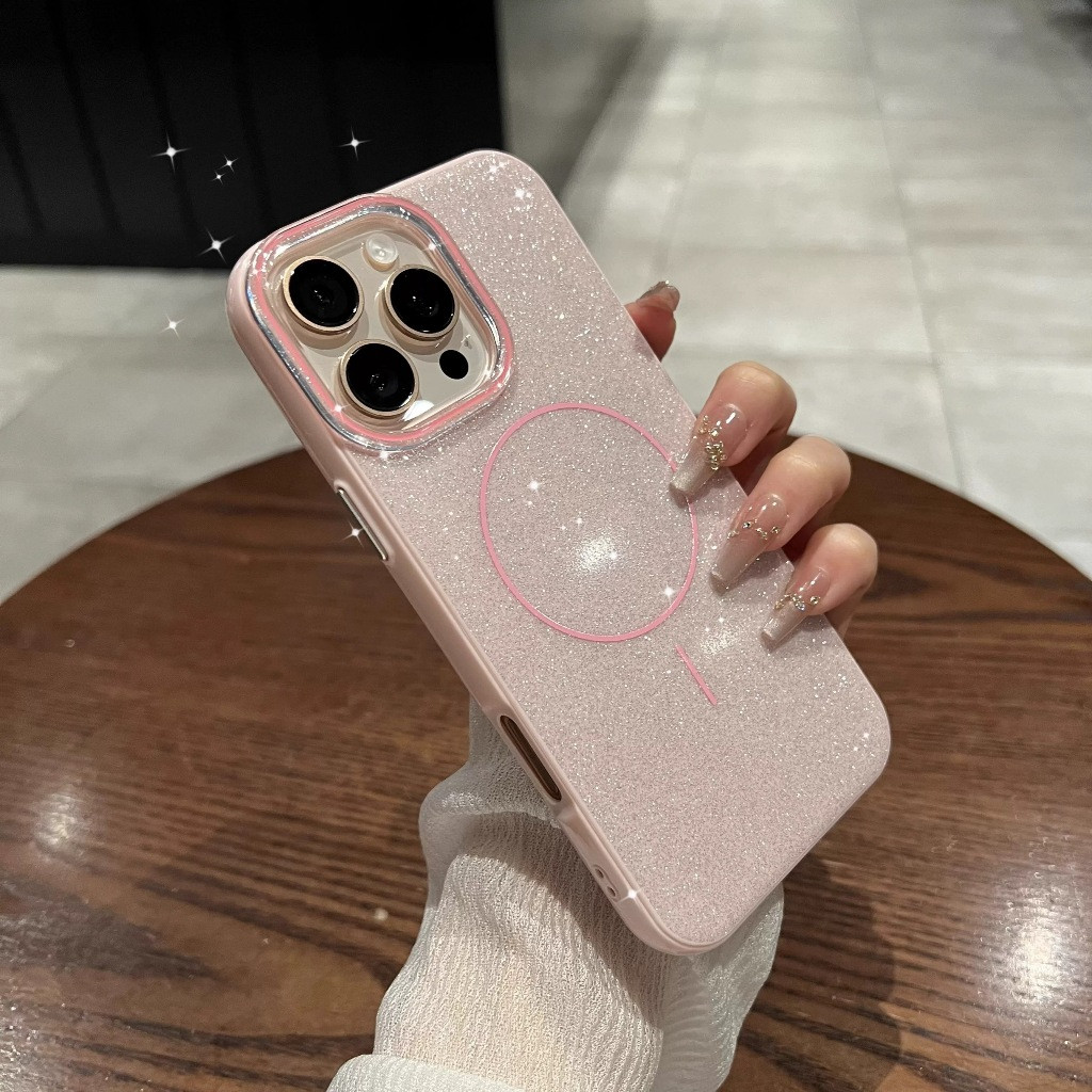 Capa capinha Brilho Glitter Carregamento por Indução IPhone 11 12 13 14 15 16 normal,plus,pro,promax — imagem 2 de 2