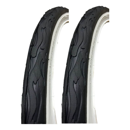 Par Pneu Bike Chaoyang 26x2.125 Faixa Branca Fuego Flame Cor