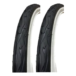 Par Pneu Bike Chaoyang 26x2.125 Faixa Branca Fuego Flame Cor