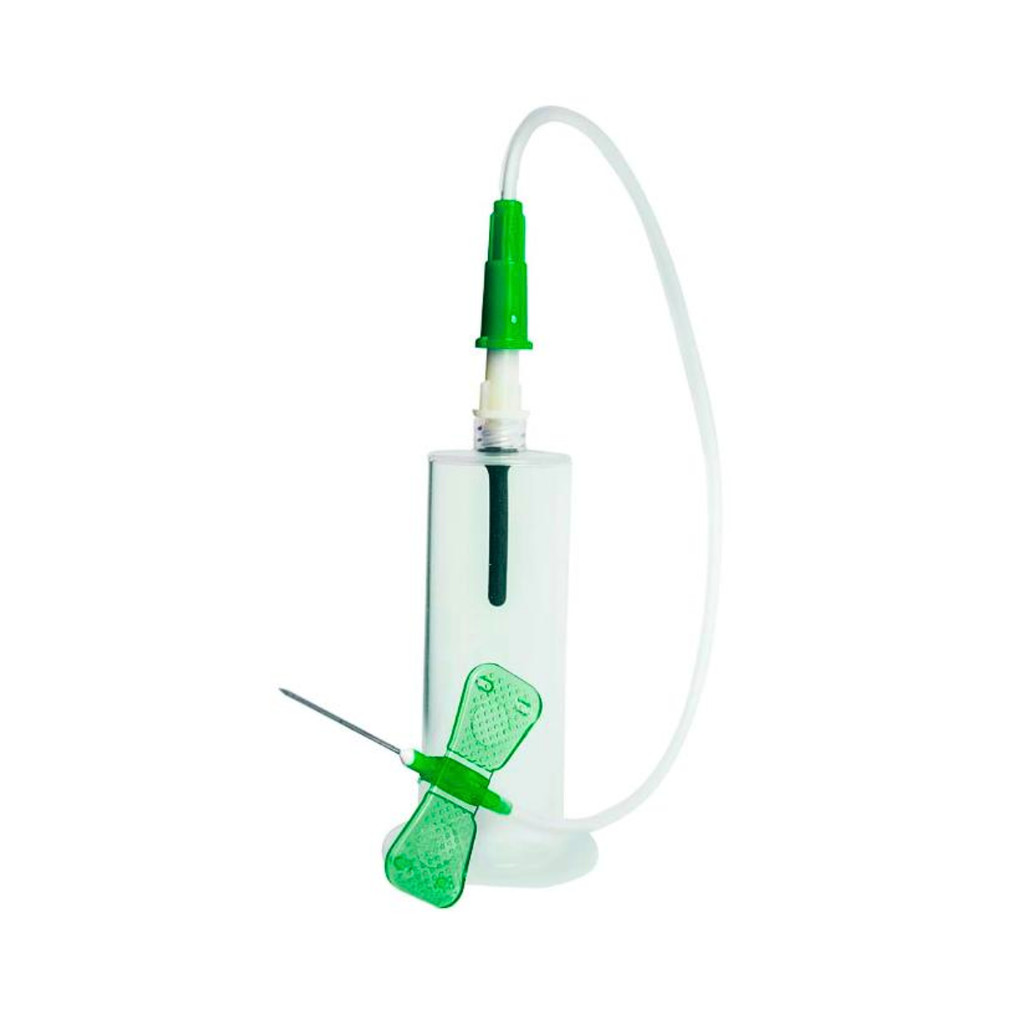 Kit Coleta Sangue Escalpe 21G Adaptador Agulha Vacutainer Laboratório Enfermagem