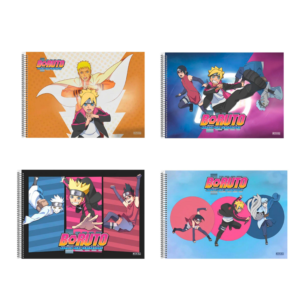 Caderno De Desenho 60 Folhas Boruto Naruto Next Generations - São Domingos em Oferta na Shopee