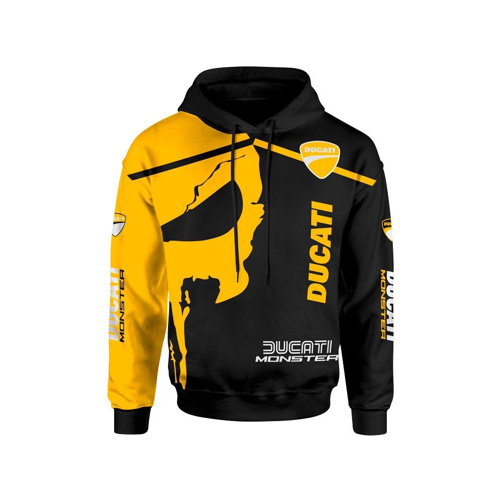 Moletom 3D Amarelo Vermelha Racing Moto  Capuz Poliester Verde