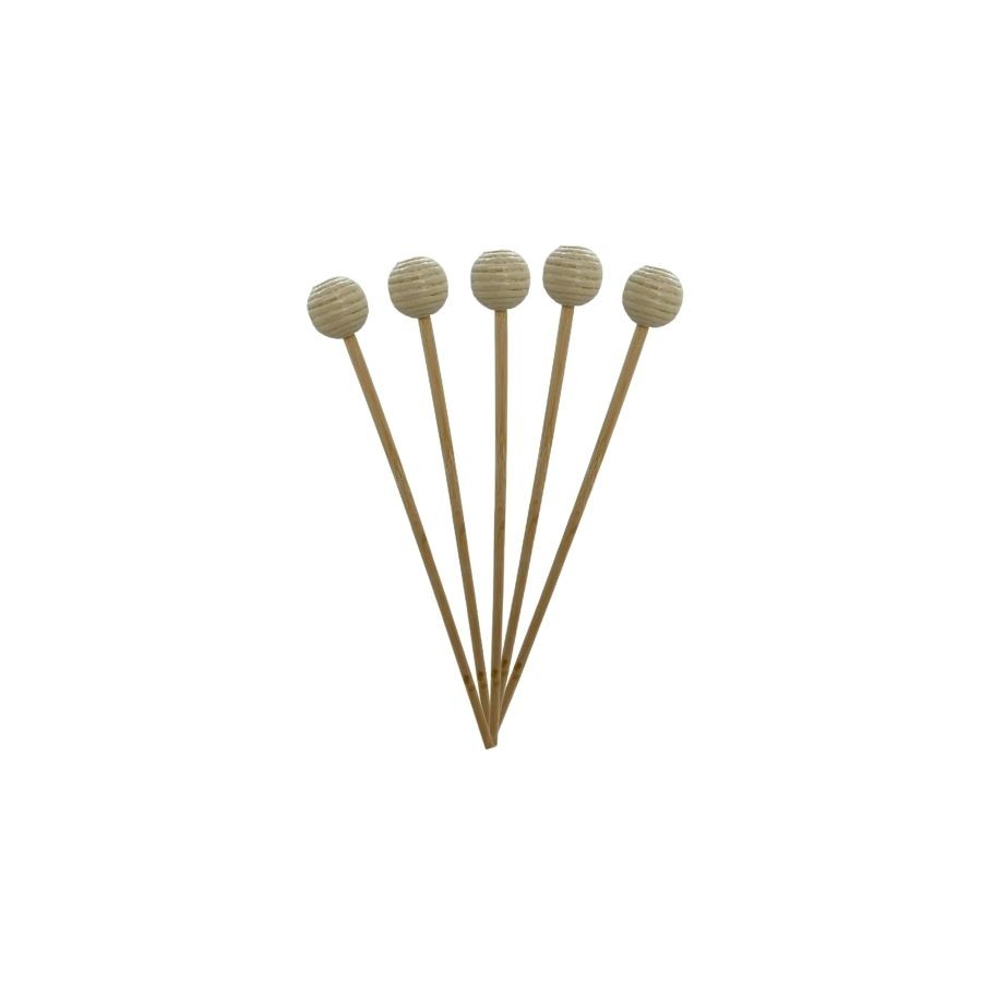 Vareta de Madeira com Bolinha Decorativa para Difusor - 20,5cm - 5 unidades - Rizzo