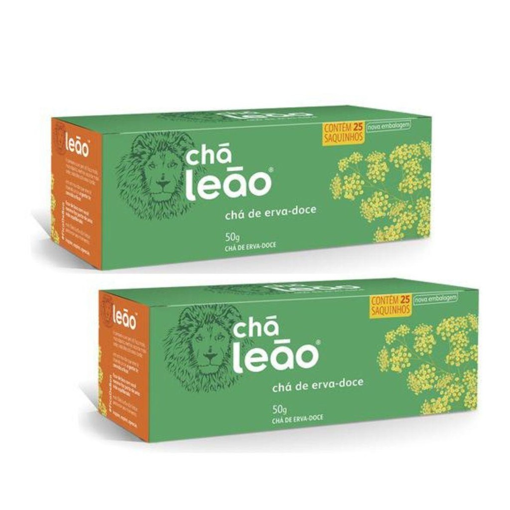 Kit 2 Caixa De 25 Sachês Chá Erva Doce Leão em Oferta na Shopee
