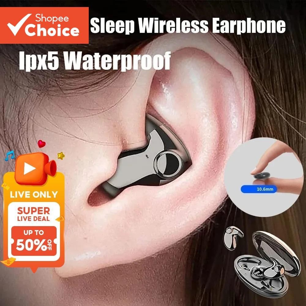 Mini Fones De Ouvido Para Dormir , Sem Fio , Redução De Ruído , Bluetooth 5.3 , TWS , IPX5 , À Prova D'água , Música , C