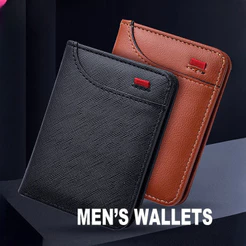 Carteira Dupla Fina Masculina – Janela De Identificação Vertical E Porta-Cartões Compacto Com Slot Para Vários