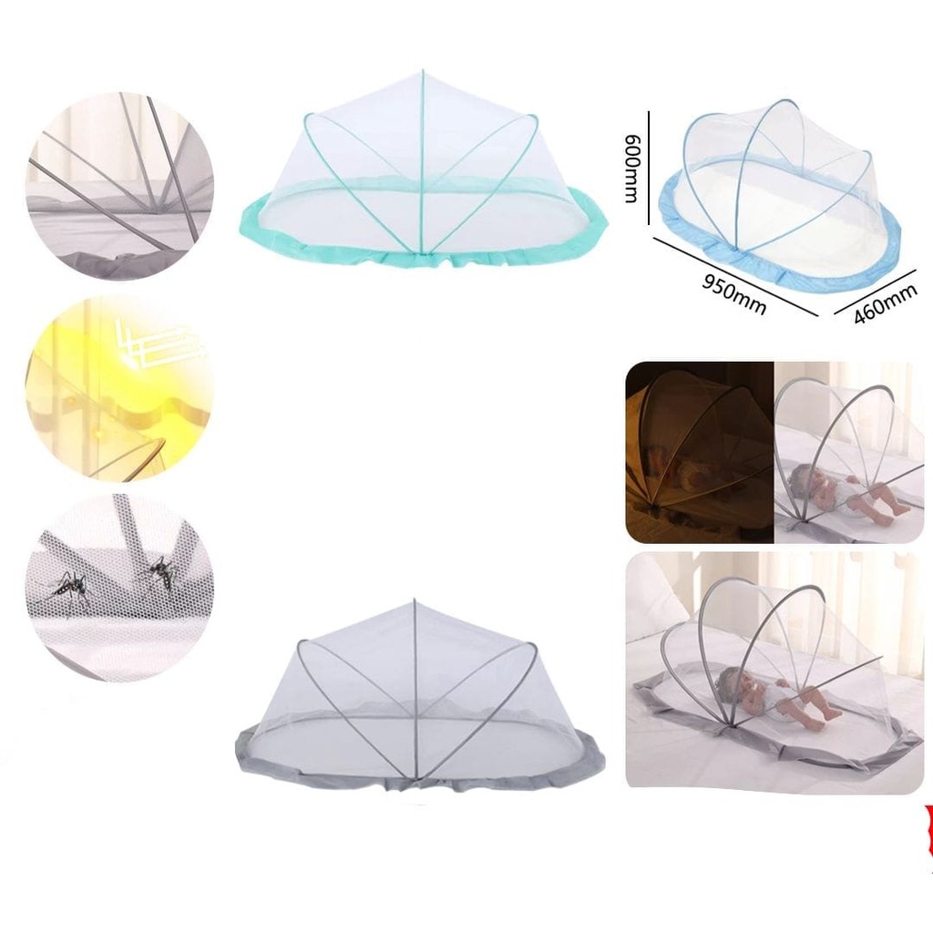 Mosquiteiro Infantil Dobrável Suporte forte e durável Rede Mosquiteira Portátil 95x46x60cm. P.HQ