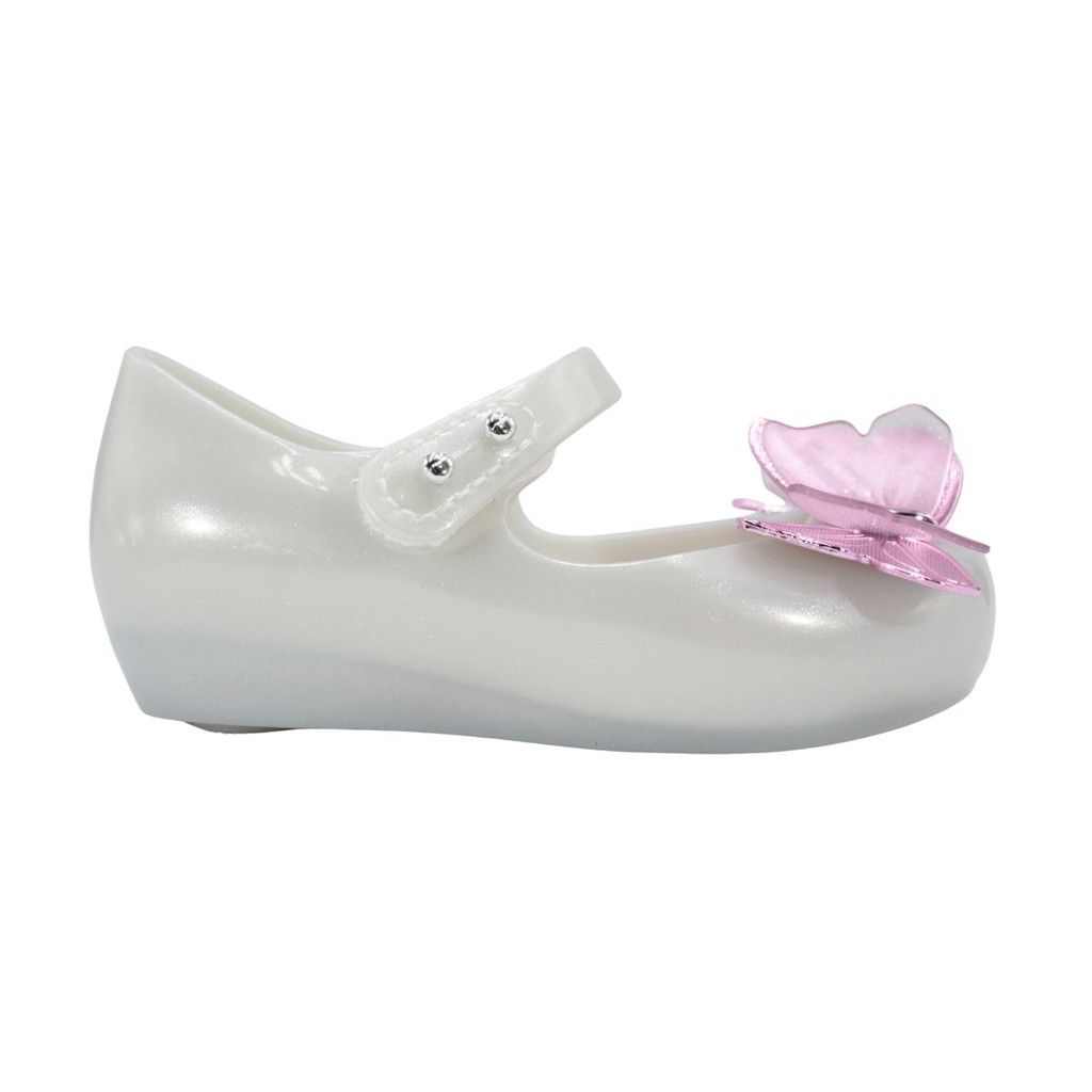 Sapatilha Mini Melissa Ultragirl Fly bb Branco Perolado/Rosa