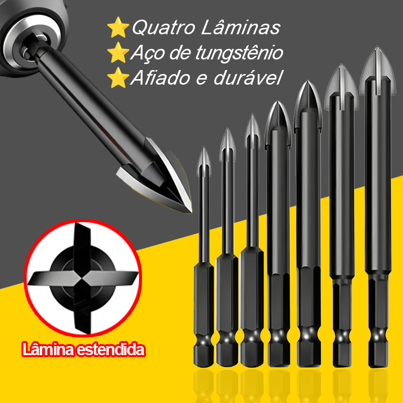 Kit 7 Brocas Titânio 3-12mm Universal - Fura Concreto, Metais, Vidro, Madeira e Cerâmica em Oferta na Shopee